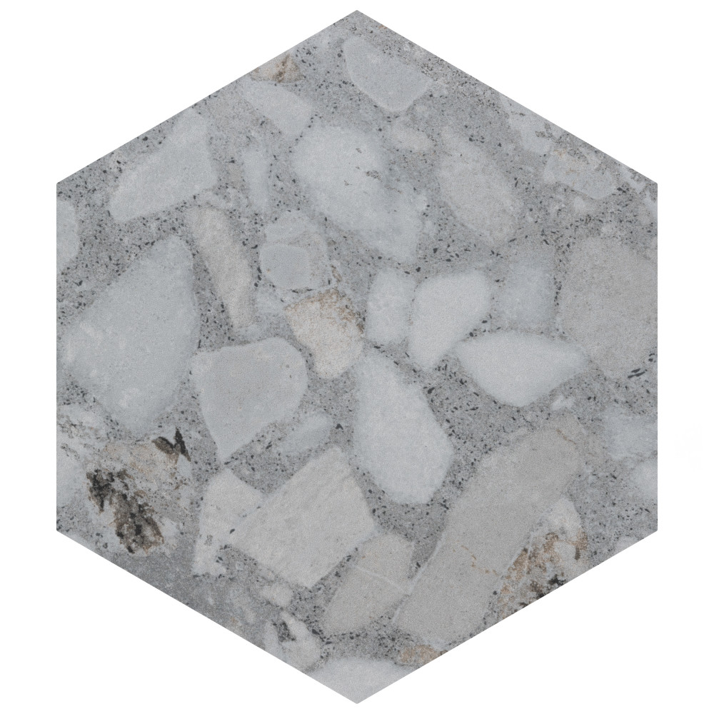 Recycle Hex River White 8-1/2 in. x 9-7/8 in. Porcelain Floor and Wall Tile
