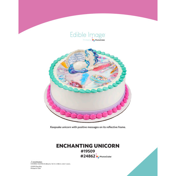 Enchanting Unicorn The Magic of Cakes® PhotoCake® Enhanced Round Background Page