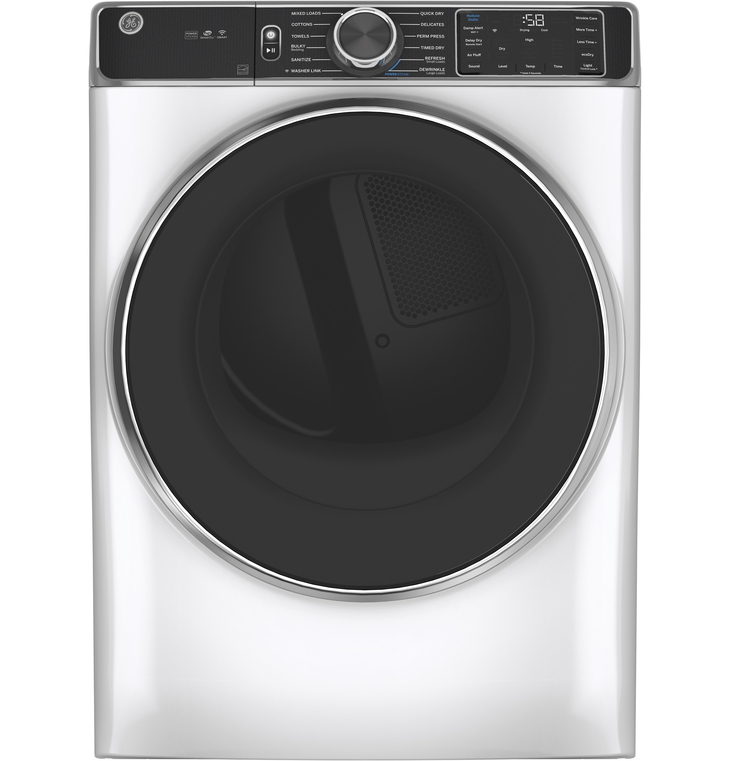 GE® ENERGY STAR® 7.8 cu. ft. Capacity Smart Front Load Electric Dryer with Steam and Sanitize Cycle