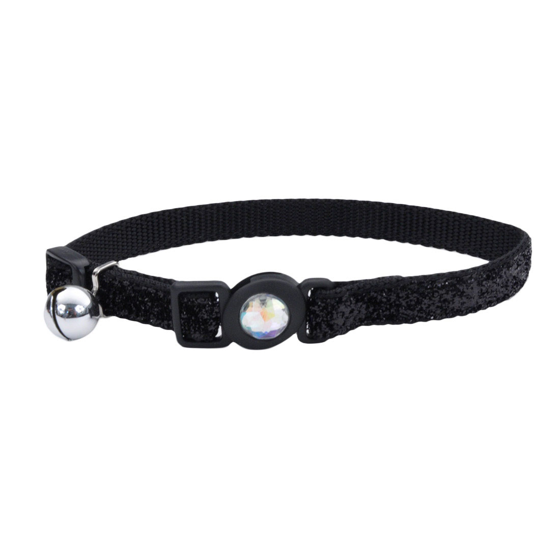 Safe Cat® Jeweled Buckle Adjustable Breakaway Cat Collar with Glitter Overlay