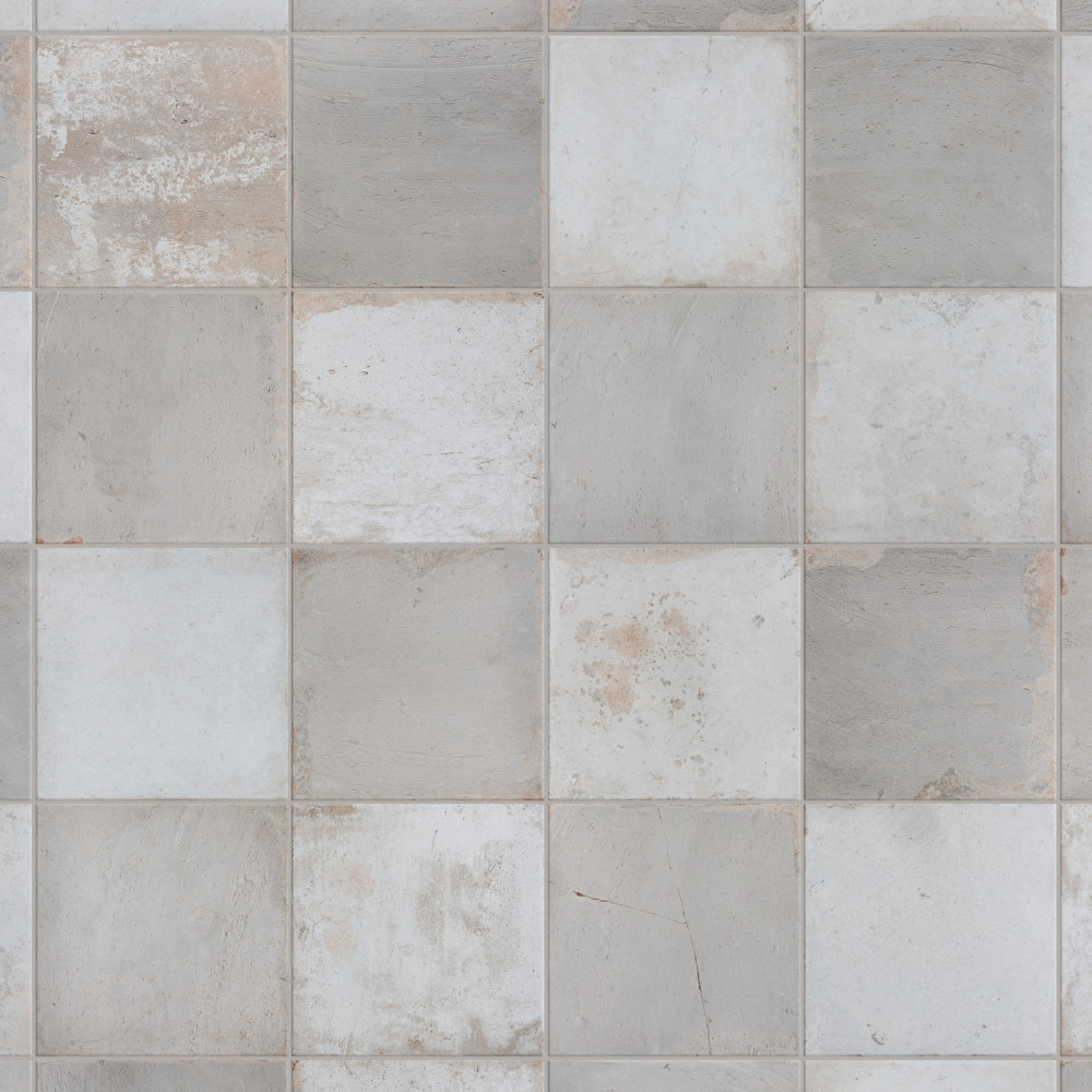 Kings Clay Checker Silver 17-5/8 in. x 17-5/8 in. Ceramic Floor and Wall Tile