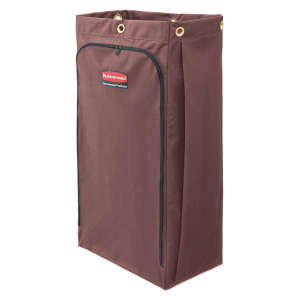 Rubbermaid Commercial, 30 Gal Canvas Bag for High Capacity Janitorial Cleaning Carts, Vinyl Lining, Brown