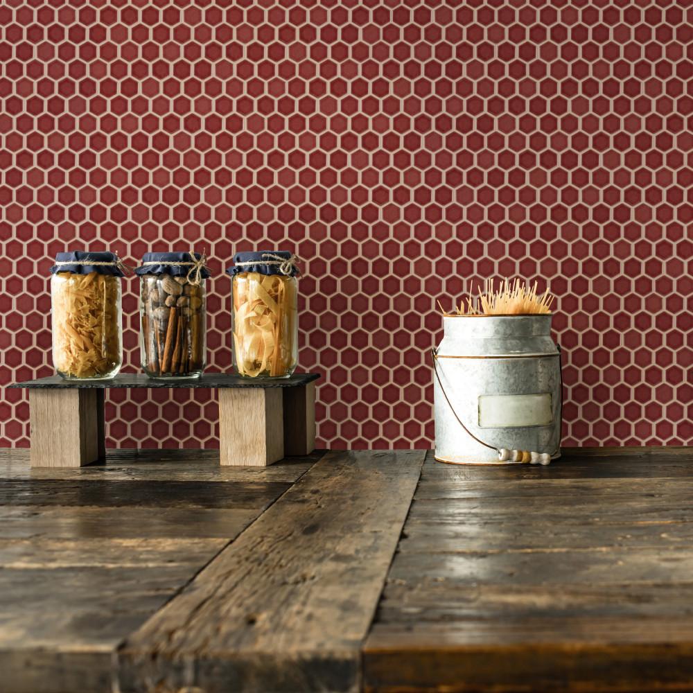 Tribeca 1″ Hex Glossy Rusty Red 10-1/4 in. x 11-7/8 in. Porcelain Mosaic Tile
