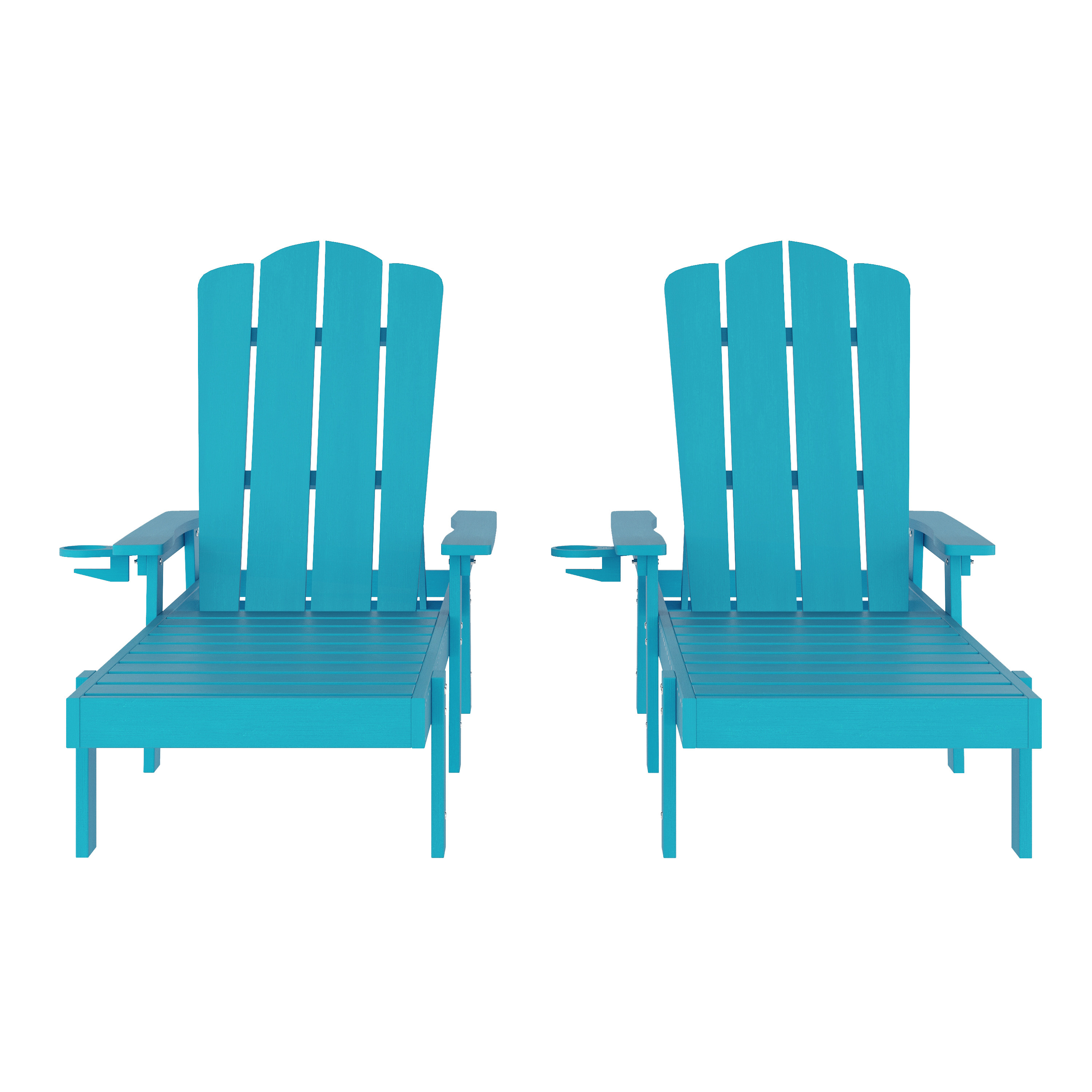 Stockton Set of 2 Red Recycled HDPE Adjustable Adirondack Loungers with Fold ... - Bild 14 von 23