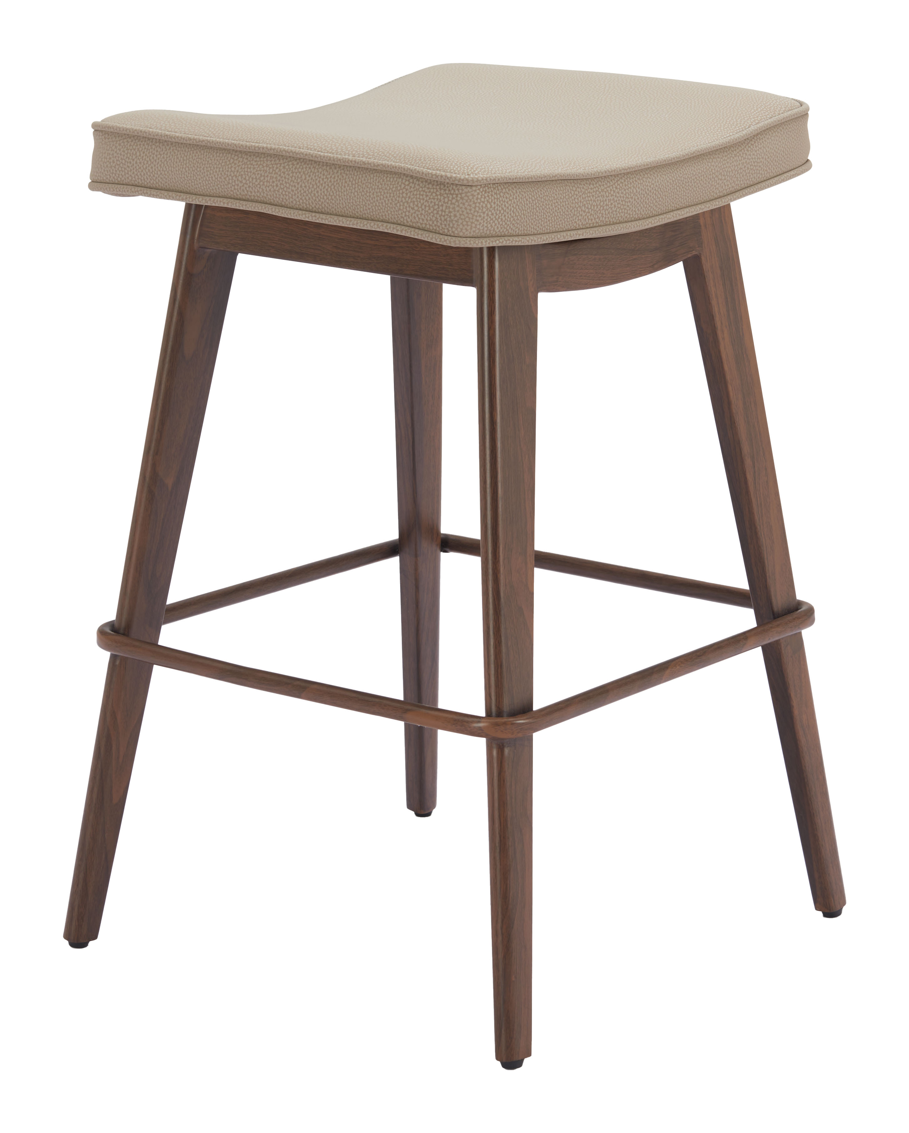 Divat Counter Stool (Set of 2) Beige & Walnut product image