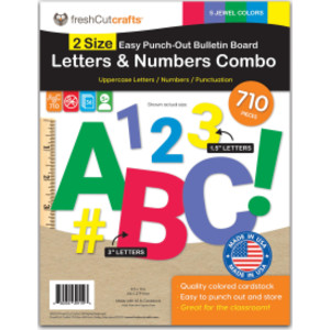 Bulletin Board Letters & Numbers, Jewel Colors, 1.5in & 3in, 710 Pieces