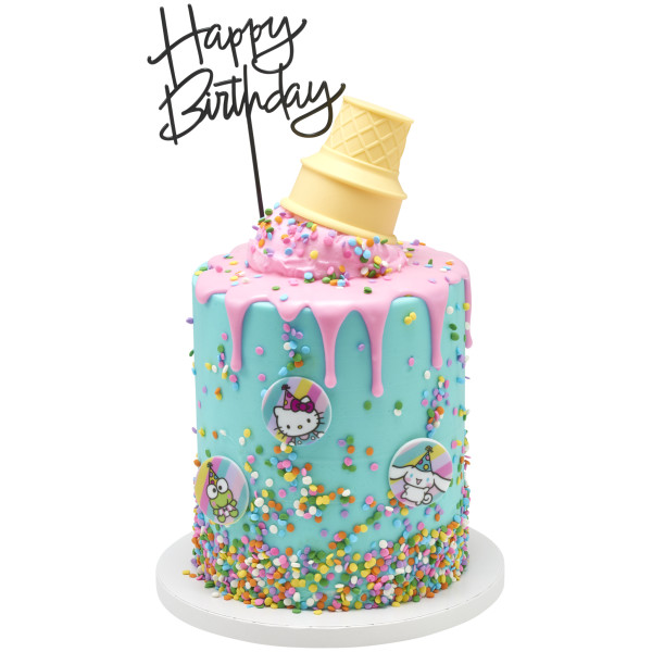 Happy Birthday Black Vertical Layon