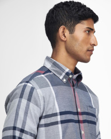 Dunoon Tailored Long-Sleeved Shirt Blue Granite