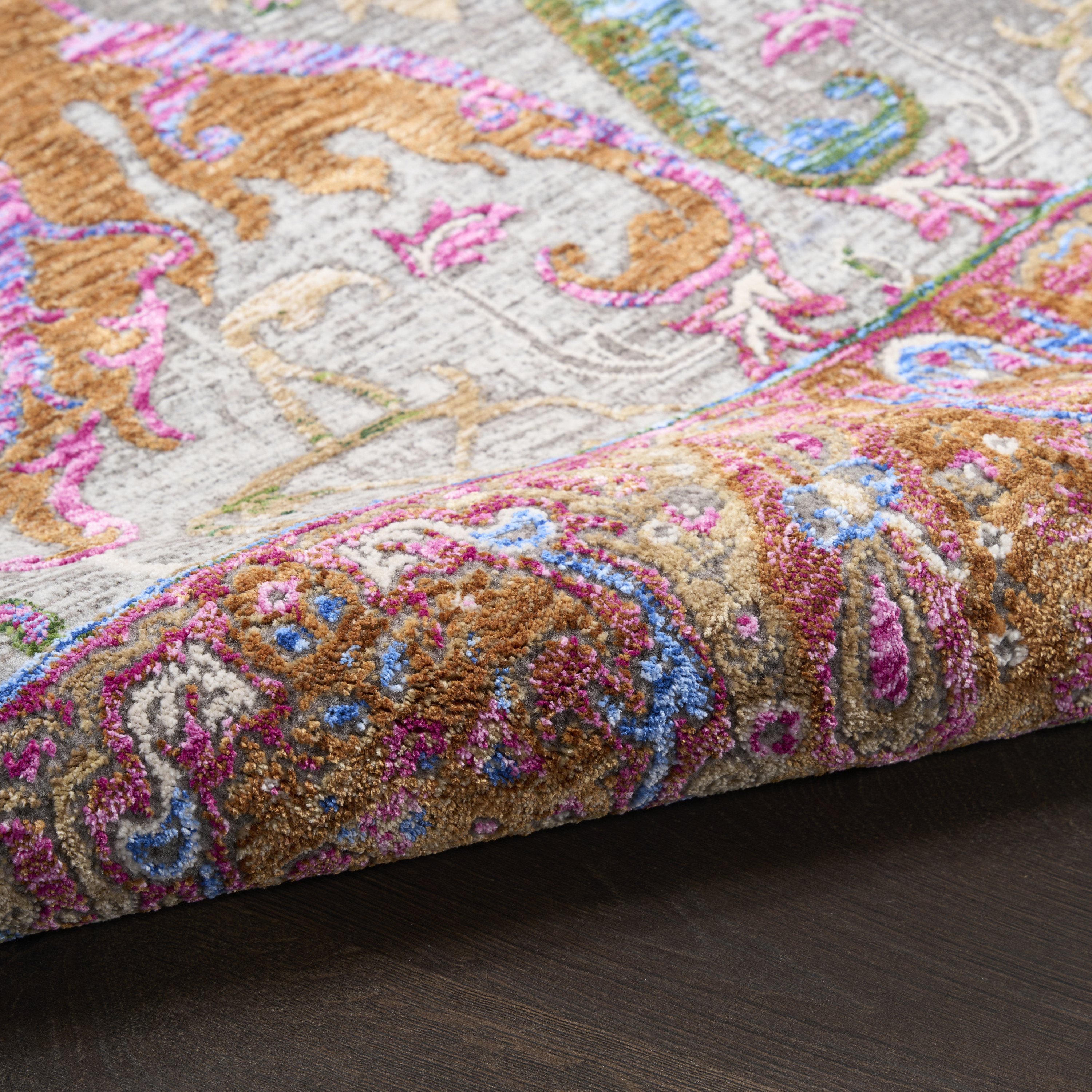 Nourison Vintage Harmony 7'10" x 9'10" Pink Multicolor Bohemian Indoor Rug