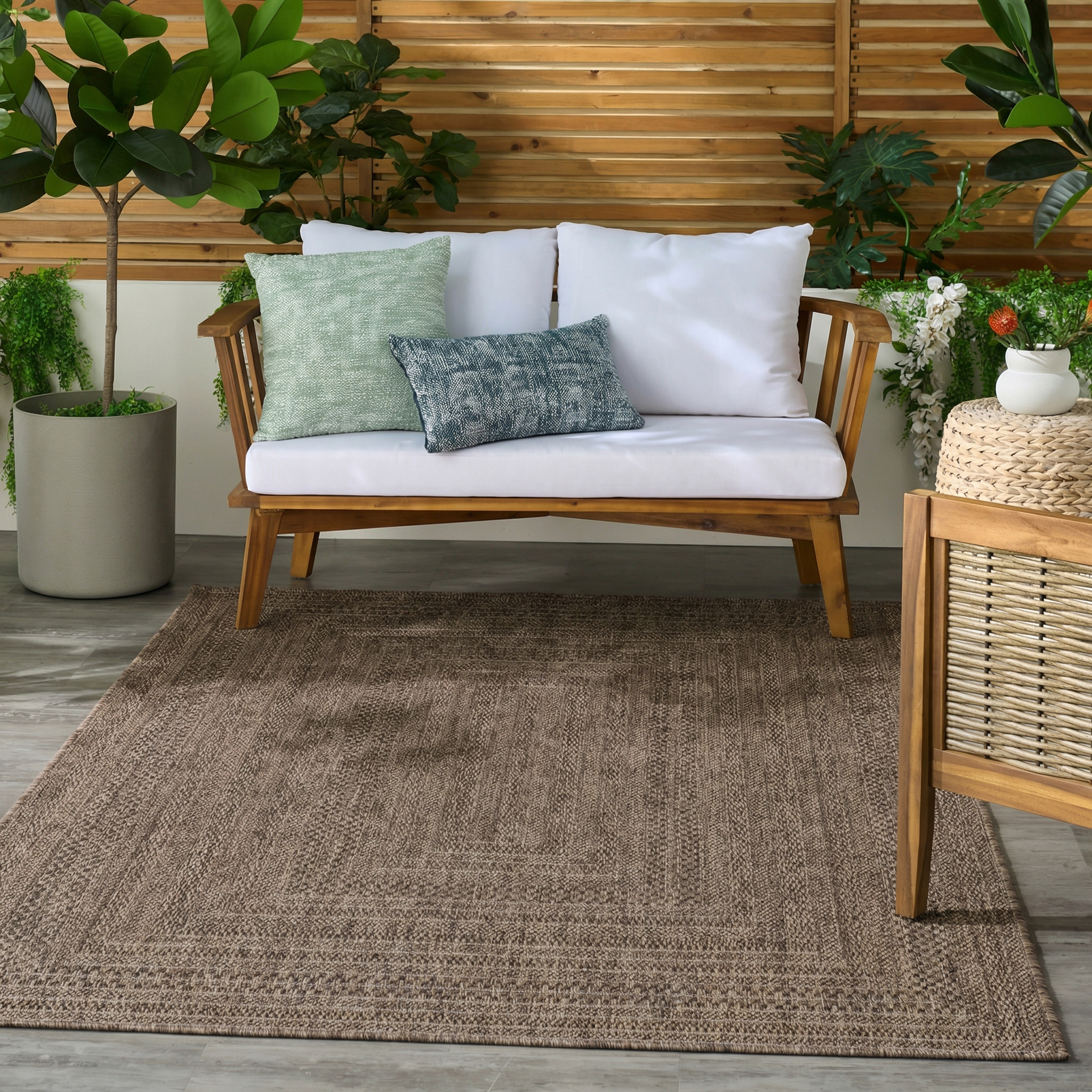 Nourison Tulum 6' x 9' Brown Outdoor Rug