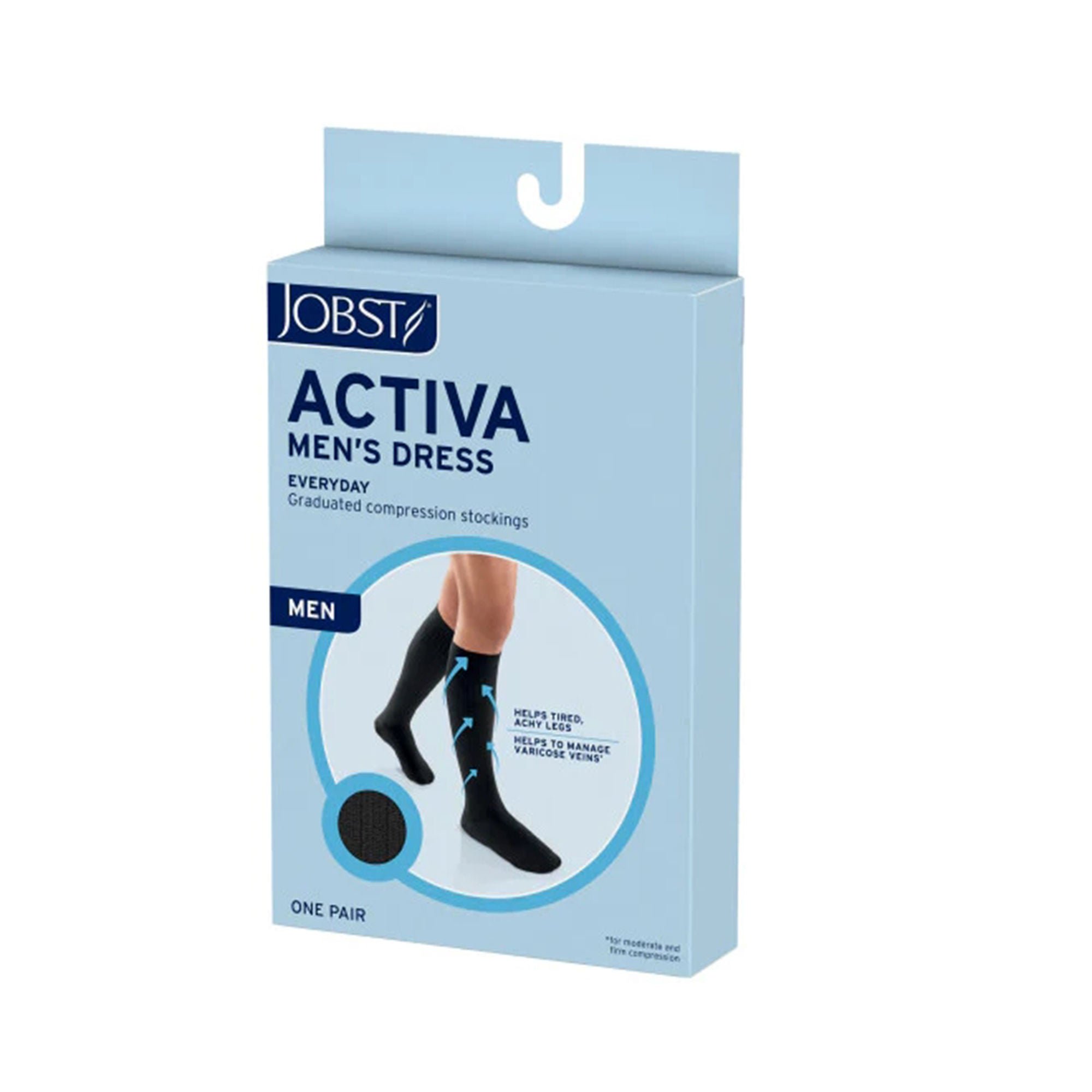 Compression Socks Jobst® Activa Knee High Large Black Closed Toe