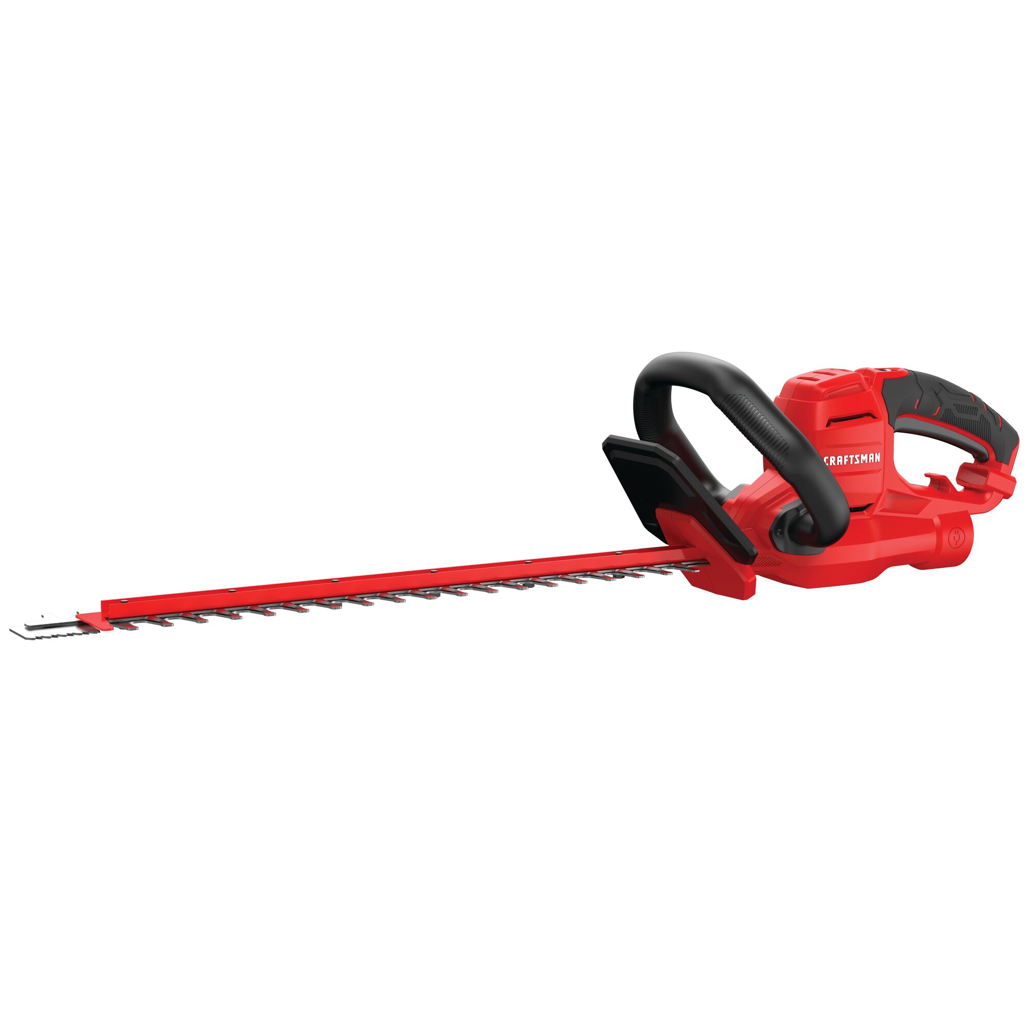 Profile of 3 dot 8 amp 22 inches corded hedge trimmer.