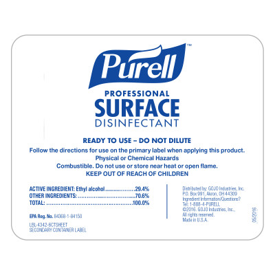 Bottle Label – PURELL® Professional Surface Disinfectant