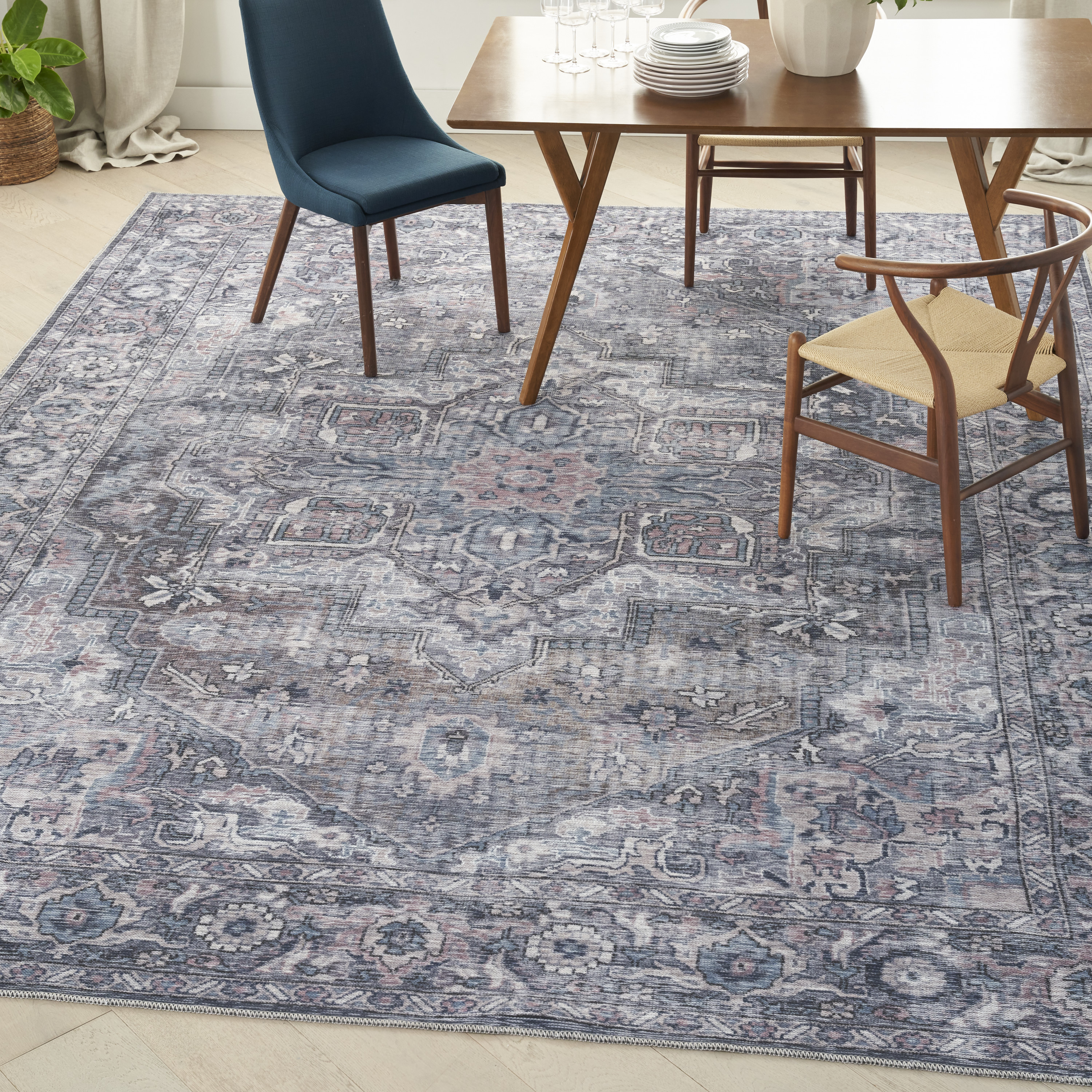Nourison New Concept Washables 9'2" x 12' Grey Vintage Indoor Rug