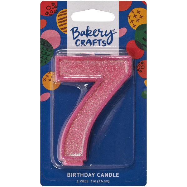 7 Glitter Numeral Candles