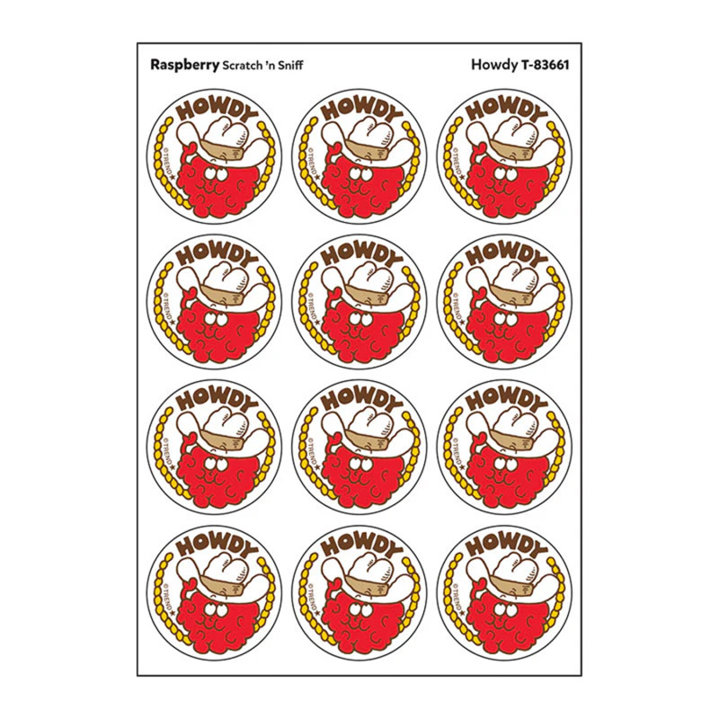 Howdy/ Raspberry Scent Stickers, 24 ct.