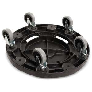 Carlisle, Bronco, Polypropylene, Black, Receptacle Dolly