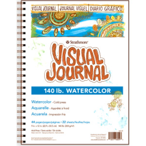 Visual Journals Watercolor Paper Pad, Heavyweight Cold Press, Side Wire Binding, 22 Sheets, 9x12 in, White
