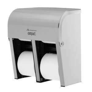 Georgia Pacific, Compact Quad 4-roll High-capacity, Coreless Bath Tissue Dispenser, Stainless Steel