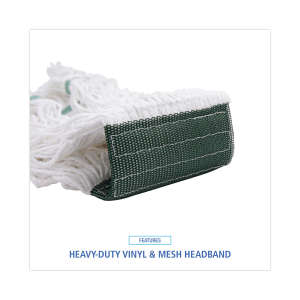 Boardwalk, Rayon Looped-End Wet Mop Head with 5" Headband, 14 oz, White