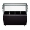 60-inch 120-volt four-well 2-Series deluxe hot-food station with walnut woodgrain base, storage compartment and buffet-style breath guard