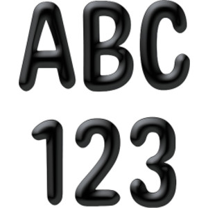 Color My World - Solid Black 4" Deco Letters, Pack of 180
