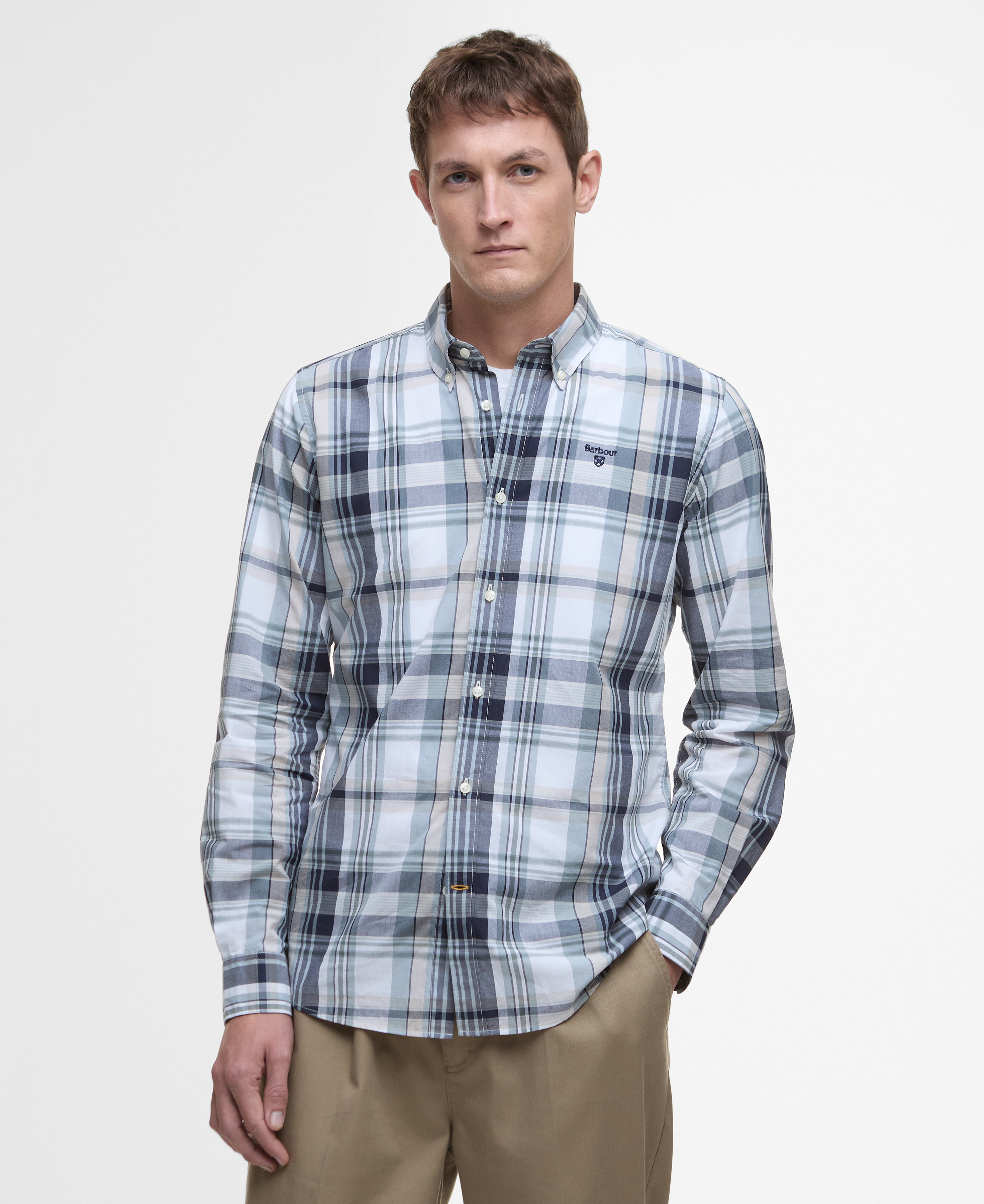 Gabe Checked Tailored Long-Sleeved Shirt image number 0