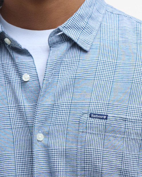 Hartland Linen-Blend Short-Sleeved Shirt Classic Navy