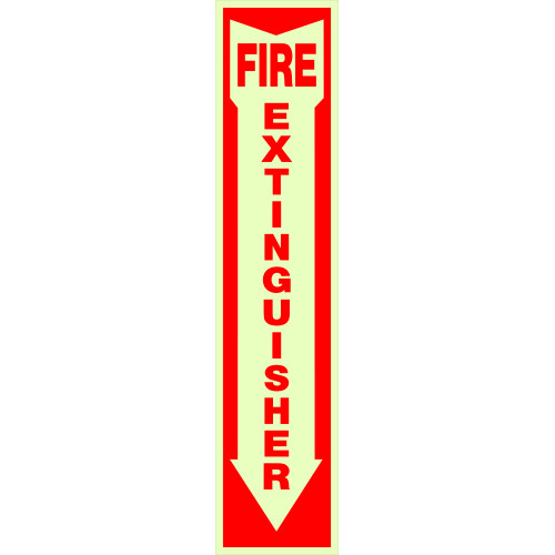 Adhesive Glow-in-the-Dark Fire Extinguisher Arrow Sign 4