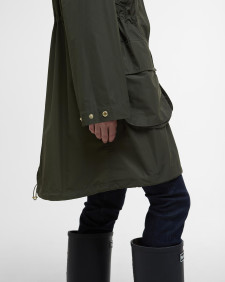 Una Showerproof Parka Olive/Ancient Tartan