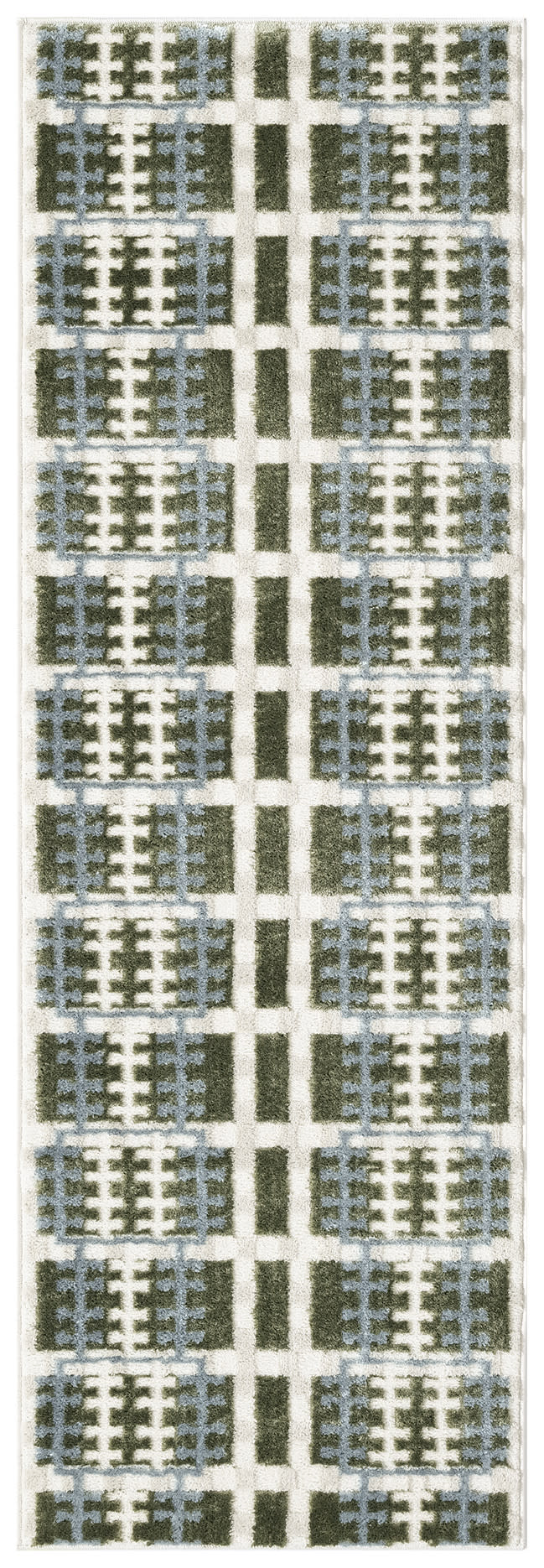 Nourison Nordic 2' x 6' Blue Green Modern Indoor Rug