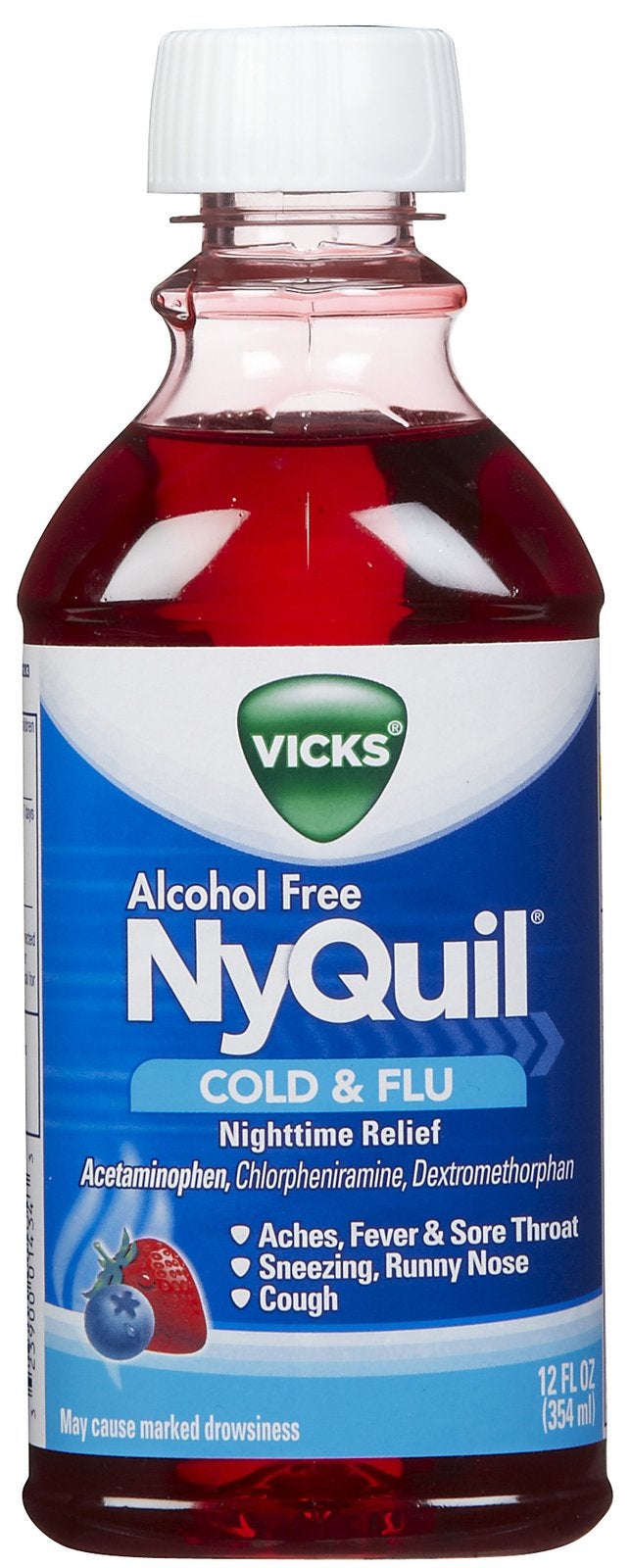 Vicks NyQuil Cold & Flu Liquid Alcohol Free Berry Flavor