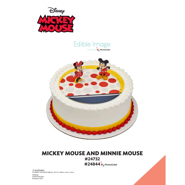 Mickey Mouse and Minnie Mouse The Magic of Cakes® PhotoCake® Enhanced Round Background Page