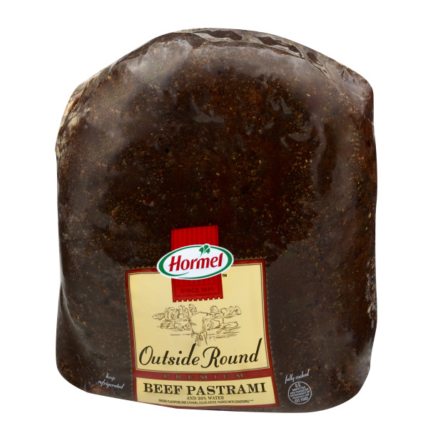 HORMEL(r) Pastrami, Flat, Deli Faced, 20%, 2 pc . C1C1 - Front Center In Package (Hi Res)