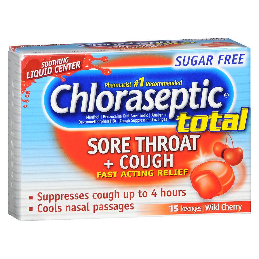 Chloraseptic® Total Sore Throat + Cough Lozenges Wild Cherry
