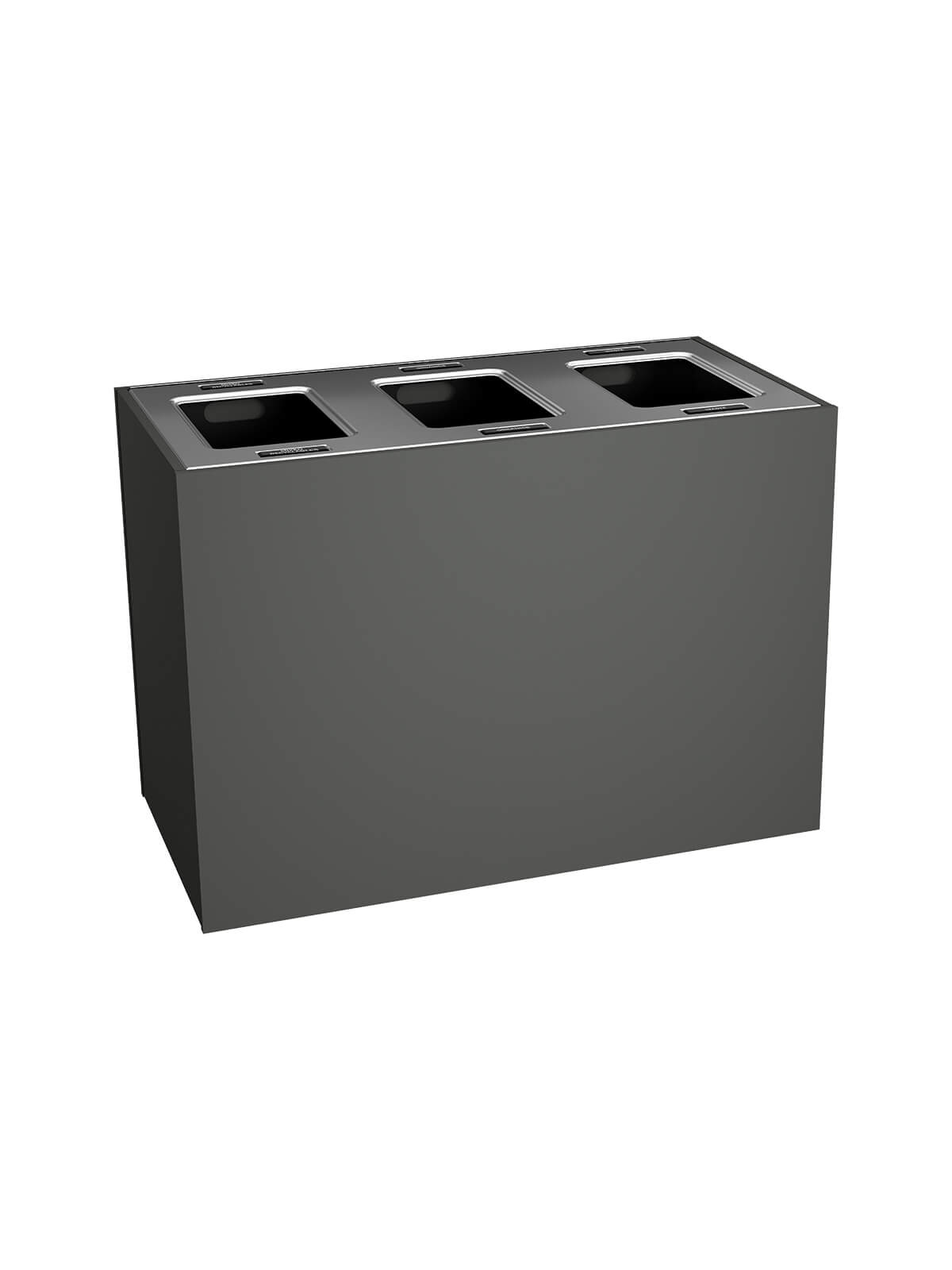 ARISTATA – Triple – Kit – Xl – Mixed Recyclables-Organics-Waste – Full – Slate-Stainless Steel