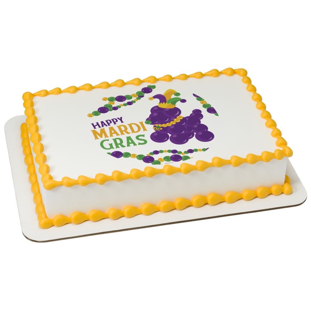 Image Cake Mardi Gras Bead Dog