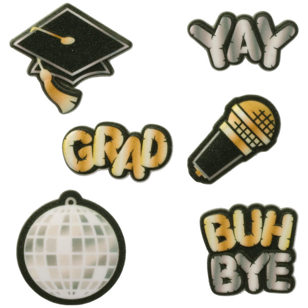 Yay Grad Assortment - Red 3 Free Dec-Ons® Decorations