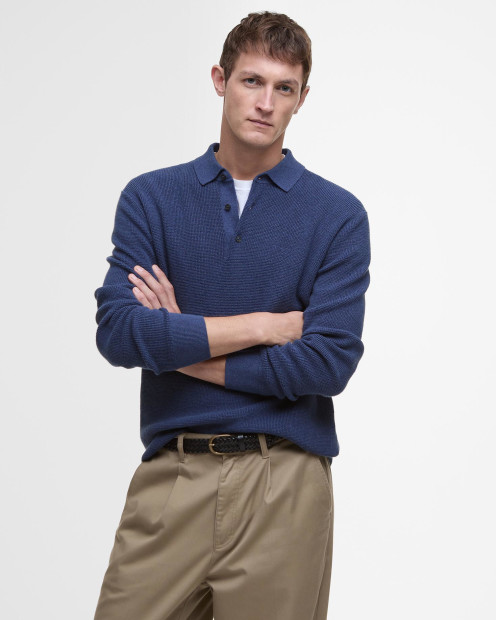 Holt Knitted Polo Shirt Oceana
