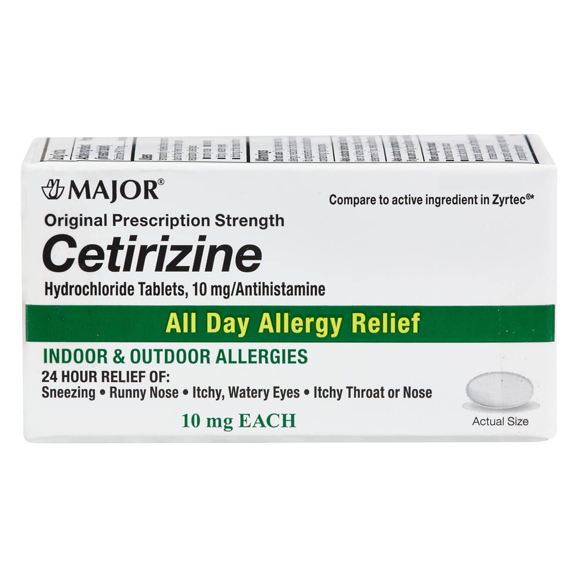 Major® 10-mg Cetirizine All Day Allergy Relief Tablets