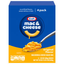 Kraft Original Mac & Cheese Macaroni and Cheese Dinner, 4 ct Pack, 7.25 oz Boxes