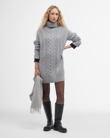 Beatrix Cable-Knit Mini Dress Grey Marl