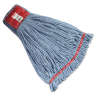 Rubbermaid Commercial, Web Foot®, Blend Looped-End Wet Mop Head with 5" Headband, 24 oz, Blue