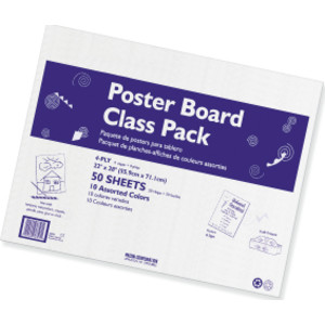 Poster Board Class Pack, 10 Assorted Colors, 22" x 28", 50 Sheets