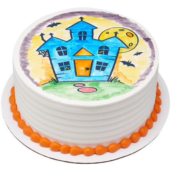 Paintable Haunted House PhotoCake® Edible Image®