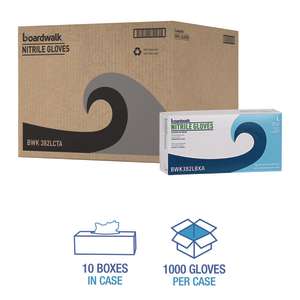 Boardwalk, Medical Grade Gloves, Nitrile, 5.0 mil, Powder Free, L, Blue