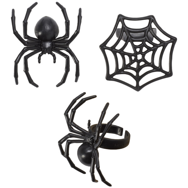 Ghoulish Spider and Web Cupcake Rings