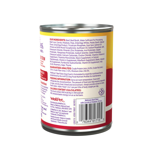 Wellness Complete Health Stews Beef back packaging