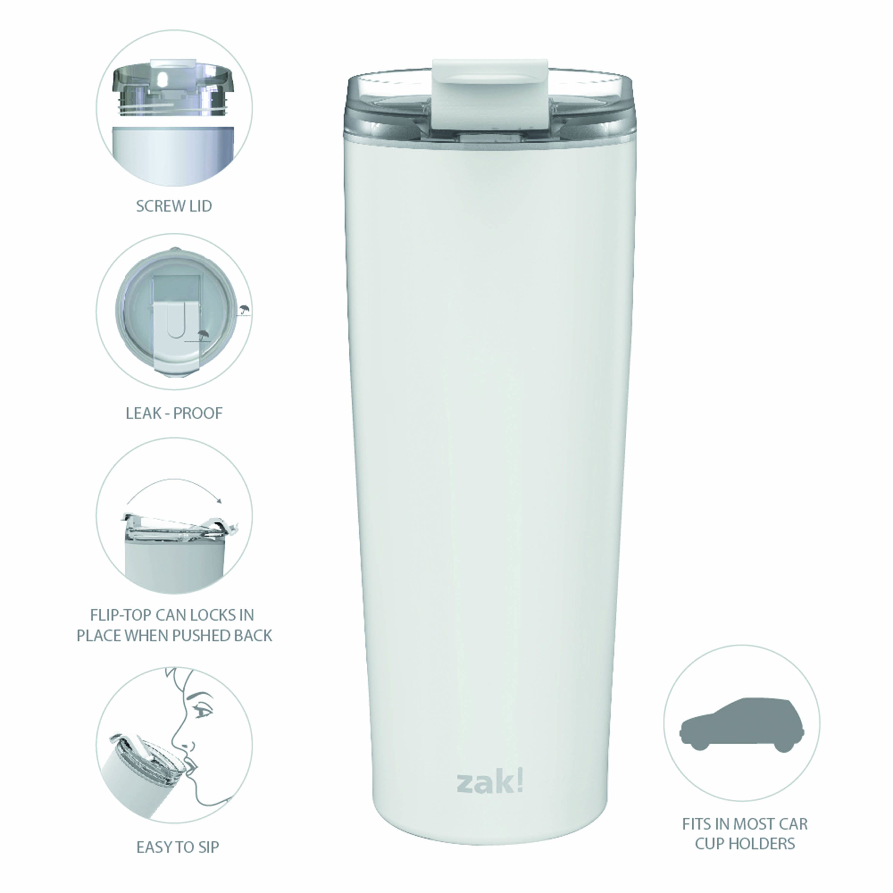 Aberdeen 24 ounce Vacuum Insulated Stainless Steel Tumbler, Gray slideshow image 8 Aberdeen 24 ounce Vacuum Insulated Stainless Steel Tumbler, Gray slideshow image 8