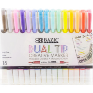Dual-Tip Creative Markers, 15 Colors